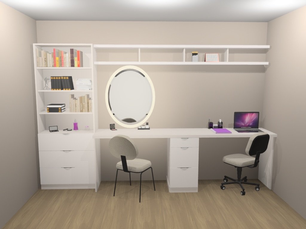 Projeto de dormitório da Estilo Móveis